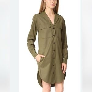 Rag & Bone Mason Shirt Dress In Green